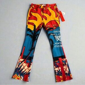 BLDG4 Men’s Catalina Celestial Flare Fit Jeans Graphic Flame Print Size 32 NWT